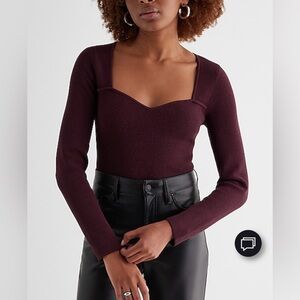 NWOT Express Sweatheart Neckline Sweater Top Sz S